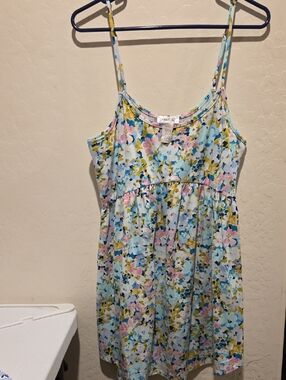 Gymboree Blue Floral Spaghetti-Strap Sundress with Pink Accents